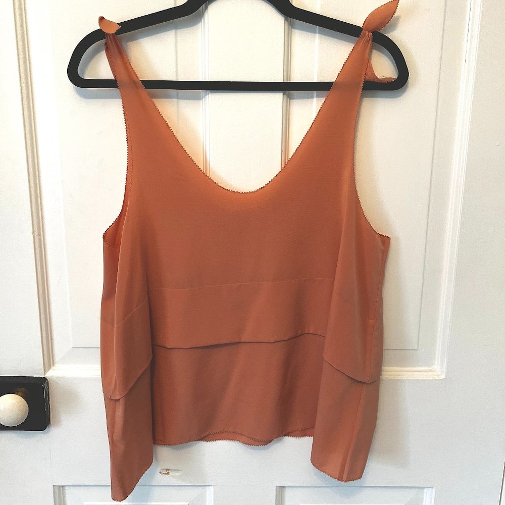 Phillip Lim Flowy Peachy Silk Top with Tiers